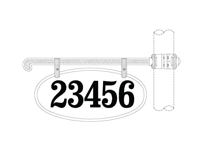 Sign, cast aluminum, ladder rest, 2-line, two-side, raised characters, Clarendon Condensed Typeface
